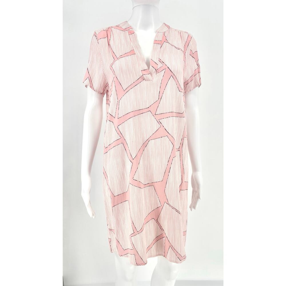 Mary Square Pink Pattern Everyday Shift Dress Size S